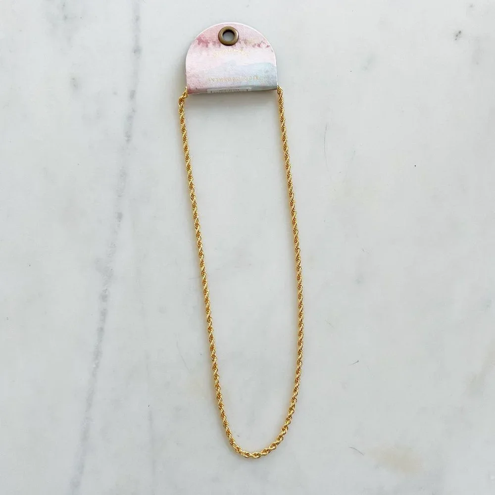 ✨sold✨ anthropologie • serefina 14k gold plated braided chain necklace - Picture 5 of 6